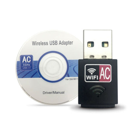 Dual Band 600Mbps USB WiFi Wireless Dongle AC600 Lan Network Adapter 2.4GHz 5GHz