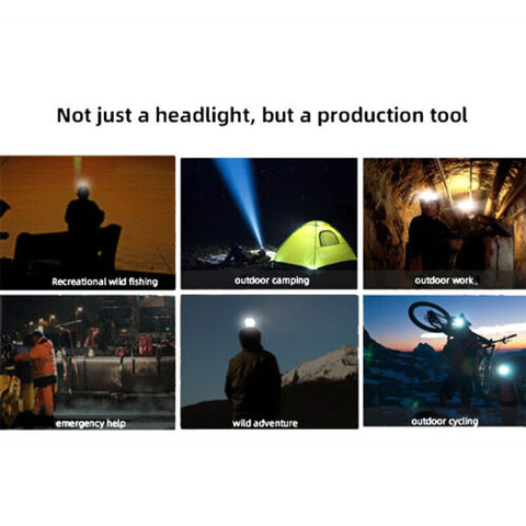 Moving head light sensor 2 COB head lamp USB rechargeable portable night