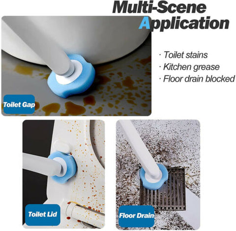 Disposable Bathroom Toilet Brush Holder Creative Cleaning Sponge Scrubber Set