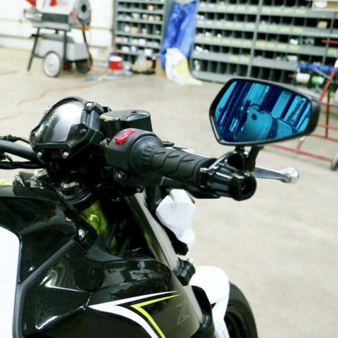 Universal Motorcycle bike Bar End Rear Side View Mirrors Cafe Racer Black 7/8"