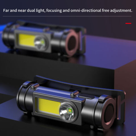 Head Torch LED Headlight COB Camping Headlamp USB Rechargeable Flashlight 4Pcs