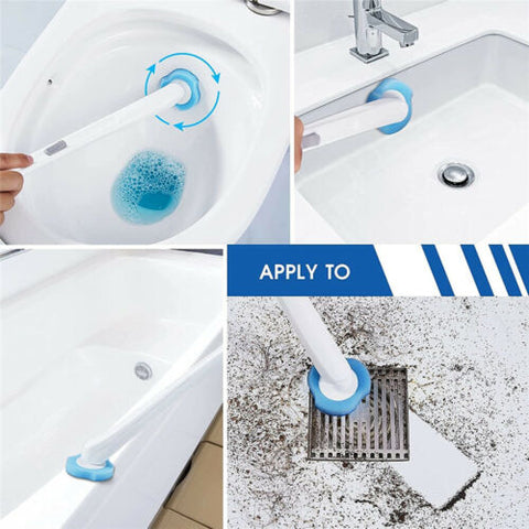 Disposable Bathroom Toilet Brush Holder Creative Cleaning Sponge Scrubber Set