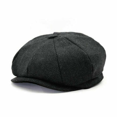 Mens 8 Panels Newsboy Flat Cap Peaky Blinders Baker Boy Golf Driving Beret Hat