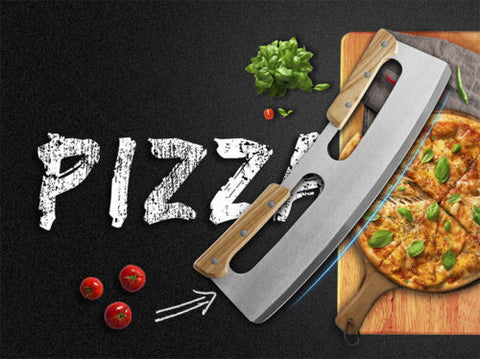 Kitchen Stainless Steel Pizza Cutter Rocker Blade Slicer 35CM +Protective Cover