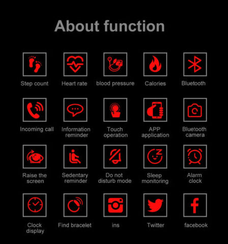 Blood Pressure Heart Rate Monitor Fitness Tracker Smart Bracelet Watch Wristban