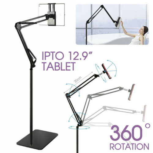Adjustable Hands Free Floor Stand Holder For Tablet Smart Phone up to 12.9 inch