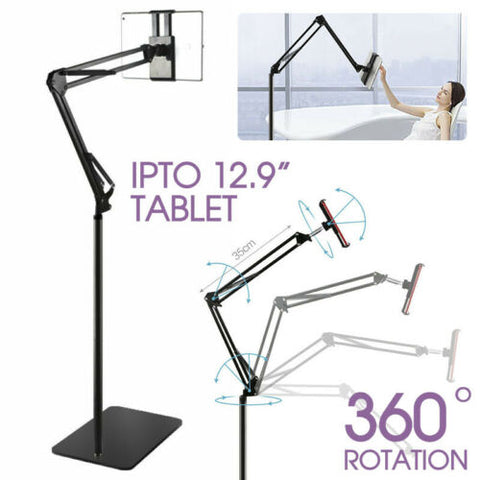 Adjustable Hands Free Floor Stand Holder For Tablet Smart Phone up to 12.9 inch