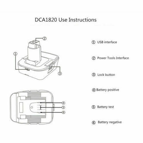 DCA1820 Converter For DeWalt 18V/20V MAX Slide XRP Battery Adapter DC9096 DCB200