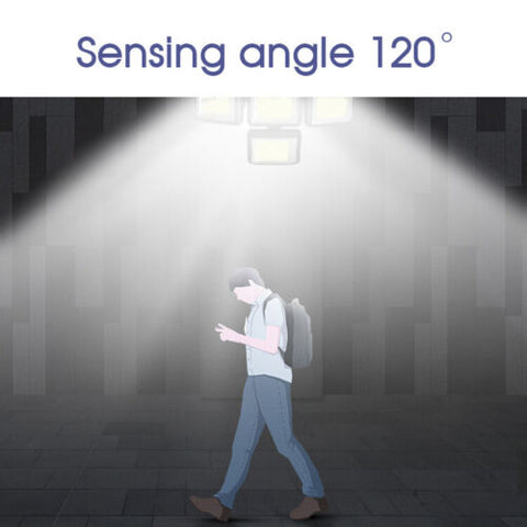 Motion Sensor 4 Head 192 LED Solar Lights Street Light Garden Wall Security Lamp