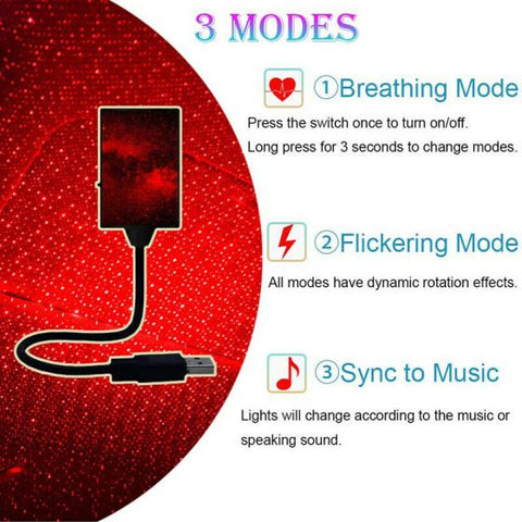 USB Car Star Night Light