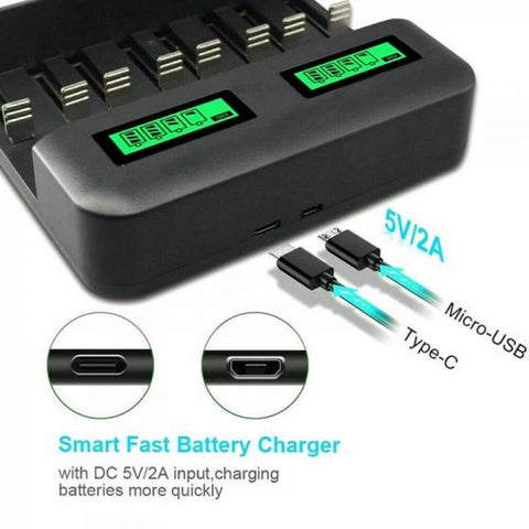 8 Slot Smart Battery Charger