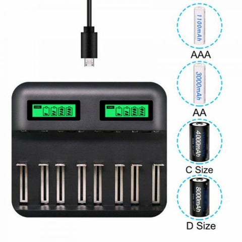 8 Slot Smart Battery Charger