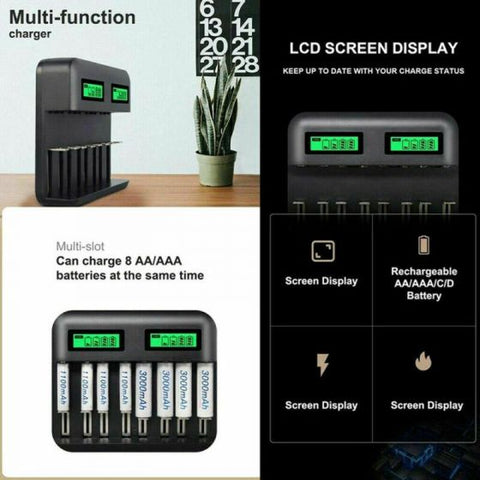 8 Slot Smart Battery Charger