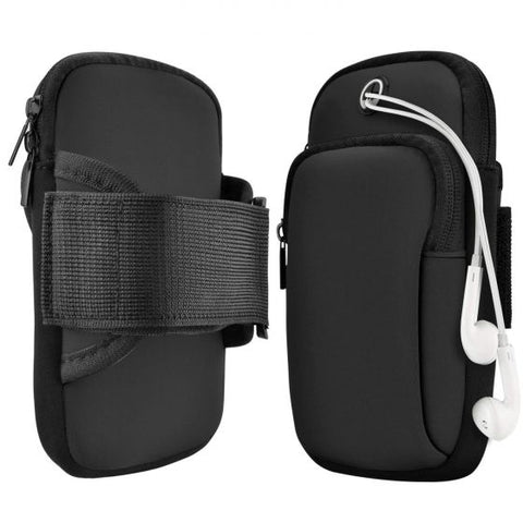 Waterproof Sport Armband, Unisex Running Jogging Gym Arm Band Case, Running Mobile Arm Band for Fitness Exercise with Adjustable Elastic Band (Black)