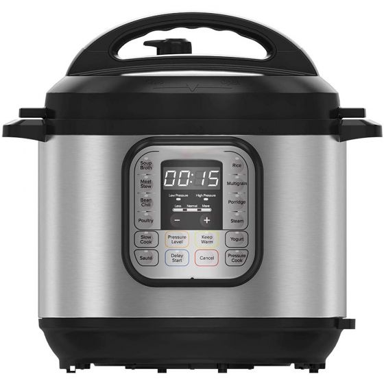 7-in-1 Electric Pressure Cooker, Slow Cooker, Rice Cooker, Steamer, Saute, Yogurt Maker, Warmer & Sterilizer, 6 Quart, Stainless Steel/Black