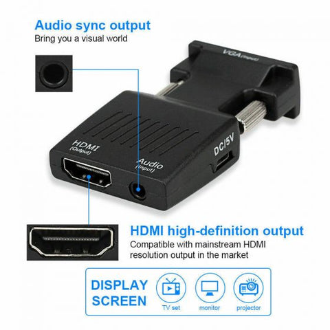 VGA Male to HDMI Female Adapter
