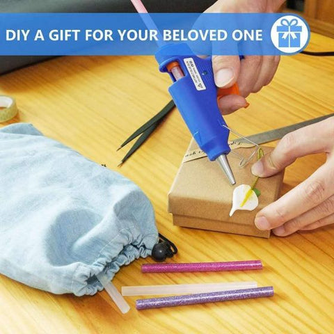 Hot Glue Gun with 50 pcs Melt Glue Sticks Kit Flexible Trigger Temperature Corded Glue Gun for Craft Supplies