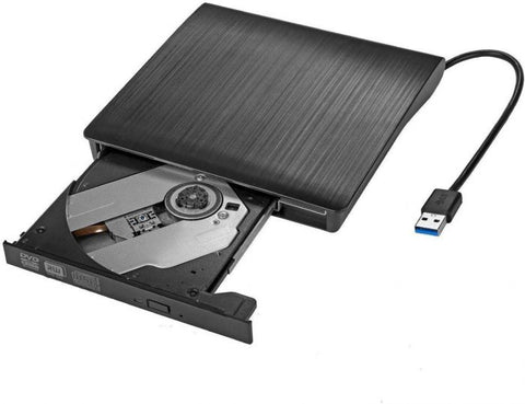 External DVD CD Writer USB 3.0 Burner Drive Player High Speed Data Transfer for Laptop/Desktop/MacBook/Windows 10/8/7 - (Black)