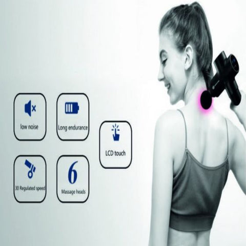 Muscle Massage Gun 6 Heads 30 Speed LCD touch screen Deep Tissue Massager Gun Exercising Muscle Pain Body Relaxation