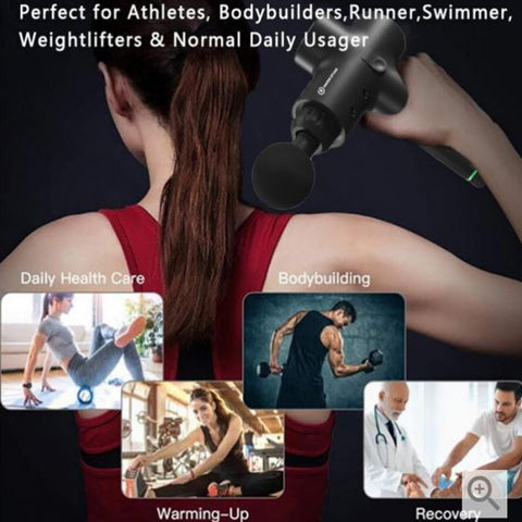 Muscle Massage Gun 6 Heads 30 Speed LCD touch screen Deep Tissue Massager Gun Exercising Muscle Pain Body Relaxation