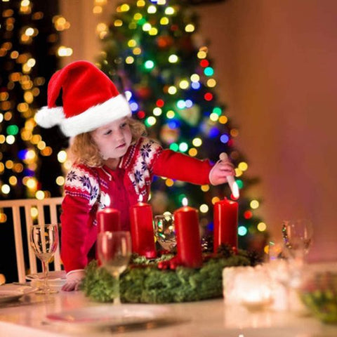 Christmas Santa Hat Red And White Xmas Cap