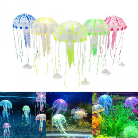 Artificial Glowing Effect Fish Tank Decoration Aquarium Jellyfish Ornament