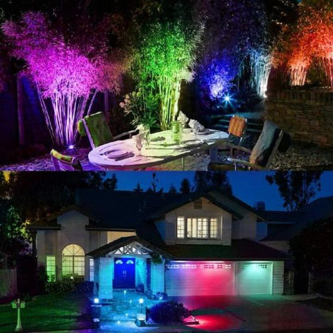 RGB 10 LEDs Solar Landscape Spotlights