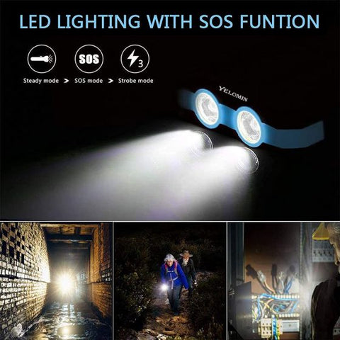 Solar Charger Solar Power Bank 20000mAh Waterproof Portable External Backup Outdoor Cell Phone Battery Charger with Dual LED Flashlights Solar Panel Compatible with All Smartphone (Black & Blue)