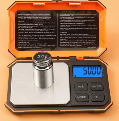Digital Pocket Scale, Scale with LCD Display for Food, Jewelry, Medicine, High Precision, Jewelry Scale 200g x 0.01g