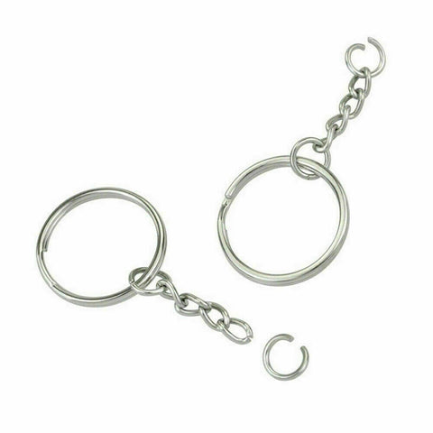 Bulk Split Metal Key Rings Keying Blanks With Link Chains For Craft DIY