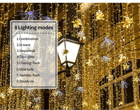 10M 432Led 8 Modes Icicle String Lights with 72 Drops, Window Curtain Fairy Icicle Lights, Icicle Fairy Twinkle Lights for Christmas, Party, Holiday (Warm White)