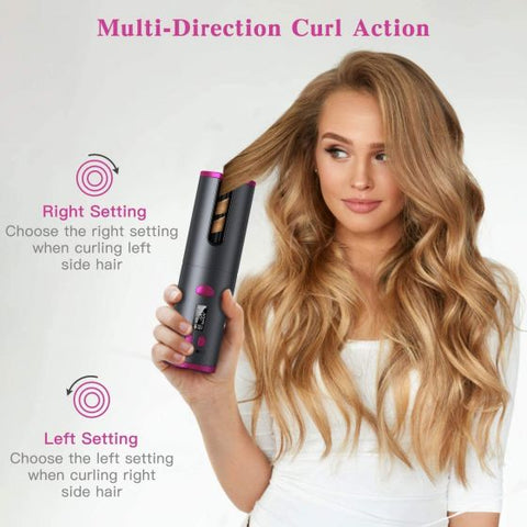 Cordless Automatic  Wireless Curler Rechargeable Hair Curling Wand for Hair Styling