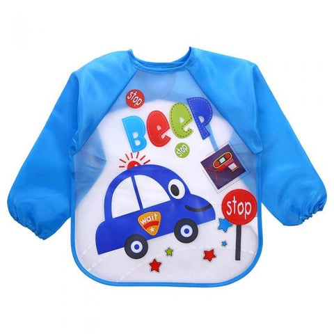 Baby Bibs Waterproof Long Sleeve Feeding Plastic Apron