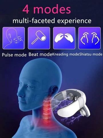 4D Magnetic Therapy Electric Neck Massager Cervical Stimulator USB Charging