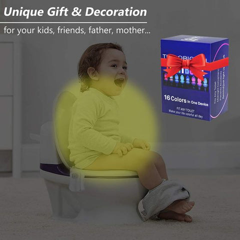 Toilet Motion Sensor Light, 16 Colors Changing Sensor LED Washroom Night Light Inside Toliet Lamp, PIR Motion Activated Waterproof Bathroom Accessory, Fits Any Toilet