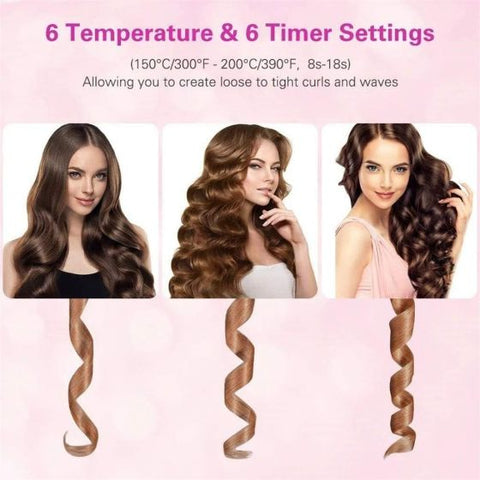 Cordless Automatic  Wireless Curler Rechargeable Hair Curling Wand for Hair Styling