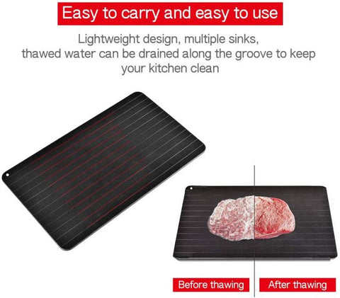 Fast Defrosting Tray Thawing Plate, Rapid Thawing Plate & Board for Frozen Meat & Food, Defrosting Mat Thaw Meat Quickly, No Electricity, No Chemicals, No Microwave