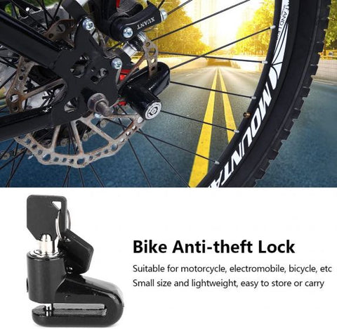 Bicycle Brake Lock, Mini Portable Metal Disc Brake Lock with Two Safety Keys for Mountain Bike