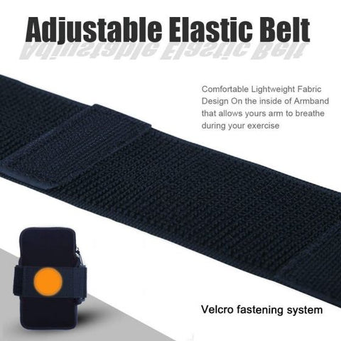 Waterproof Sport Armband, Unisex Running Jogging Gym Arm Band Case, Running Mobile Arm Band for Fitness Exercise with Adjustable Elastic Band (Black)