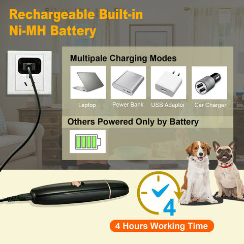 Rechargeable Electric Dog Toe Nail Grinder Pet Cat Claw Grooming Clipper Trimmer