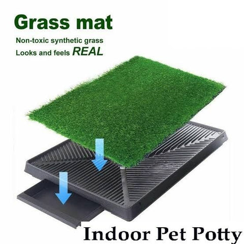 Dog Potty Tray  with Grass mat