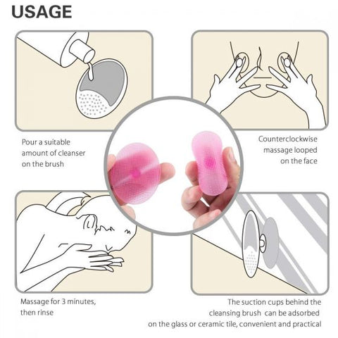 Facial Cleansing Brush , Soft Silicone Face Scrubbers Exfoliators Face Blackhead Removing Massage Tool