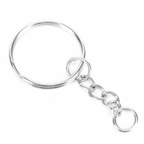 Bulk Split Metal Key Rings Keying Blanks With Link Chains For Craft DIY