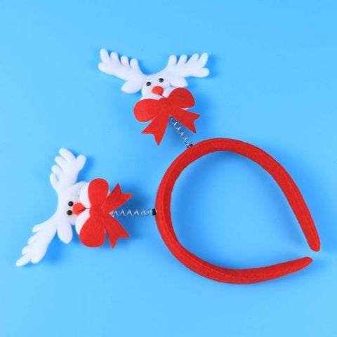 Christmas Fun Springy Hair Band Lovely Hair Hoop Cartoon Headwear Party Supplies Xmas Decor Photo Props Gift (Bear)