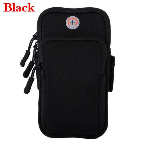 Waterproof Sport Armband, Unisex Running Jogging Gym Arm Band Case, Running Mobile Arm Band for Fitness Exercise with Adjustable Elastic Band (Black)
