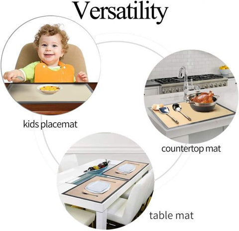 Silicone Baking Mats - Set of 2 Non-Slip Washable Reusable Baking Tray, Heat-Resistant Cooking Bakeware Mat, BPA Free (Gray)